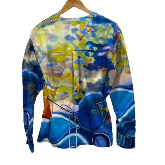 ULLA JOHNSON Holland wrap jacket Nora skirt set multicolor watercolor sz 4 new - Picture 11 of 16